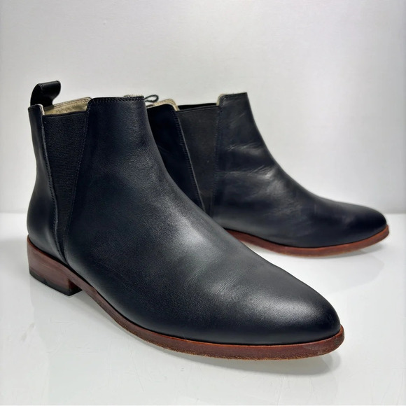 Nisolo Black Leather Eva Everyday Slip On Chelsea Ankle Boot Size 7 - Picture 12 of 13